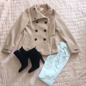 Blush pink pea coat